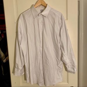 Brooks Brothers Dress Shirt White with Blue Check